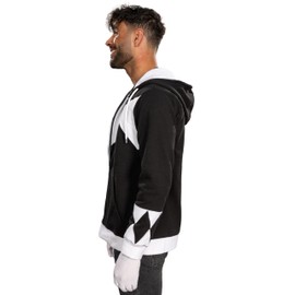 Power Rangers Black Hooded Costume Sweatshirt (Adult Small)