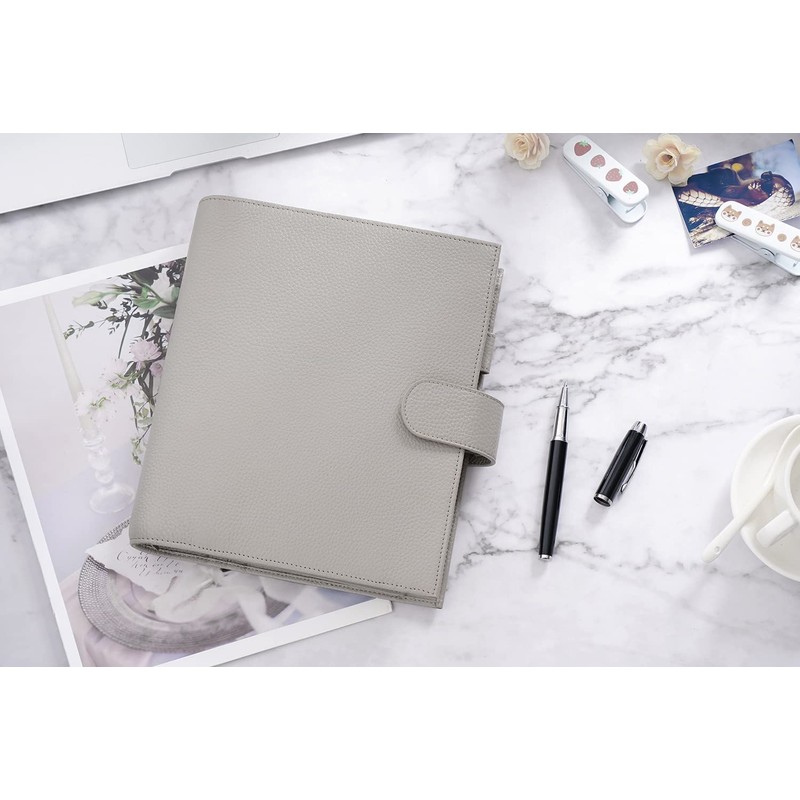 Moterm A5 Luxe Rings Planner - Genuine Leather Binder Organizer