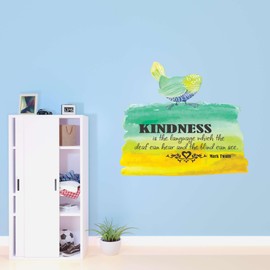Kindness is Language Deaf can Hear Decal Quote Home Wall Decoration Inclusive Quote Inspirational Blind can See - Size: 10 in x 9 in