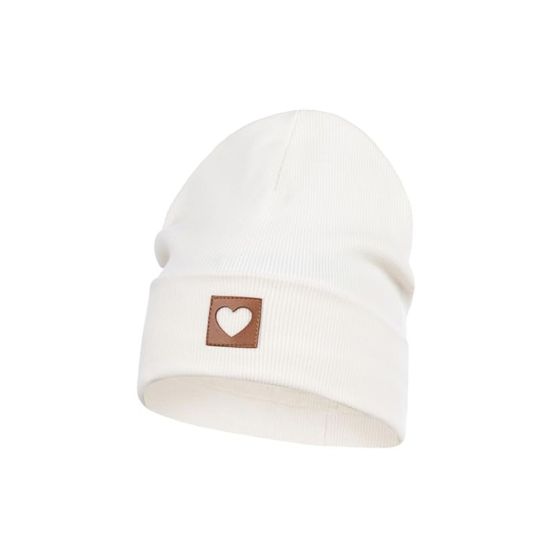 Smarilla Beanie Hat Girls Women Children Transition Hat Ribbed, cream