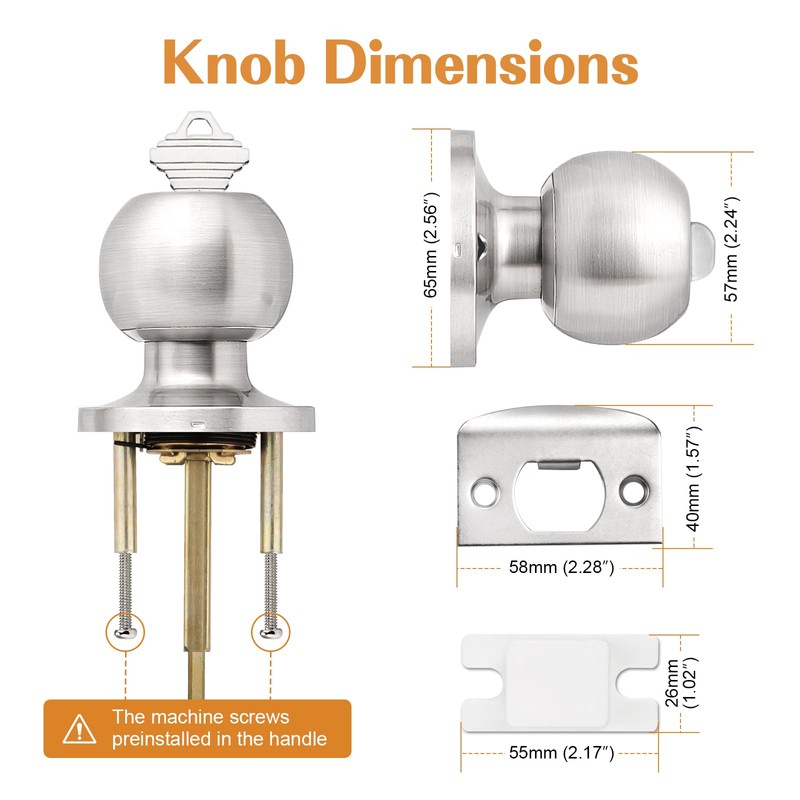 Probrico (4 Pack Keyed Alike Entry Door Knobs Combo Pack,