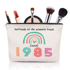 Birthday Cosmetic Bags, Makeup Bags for Women, Rainbow Makeup Bag, Gifts for Women 60th Make up Bag, Birthday Gifts for Ladies Friends (1985)