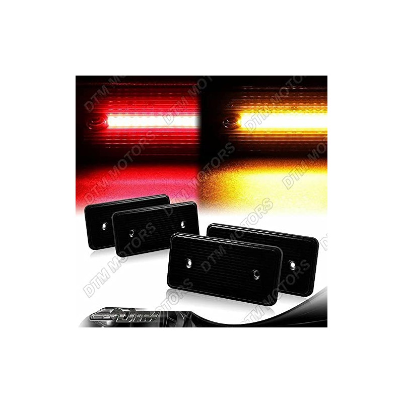 S SIZVER Smoke Lens Front+Rear Side Marker Lights Set Combo