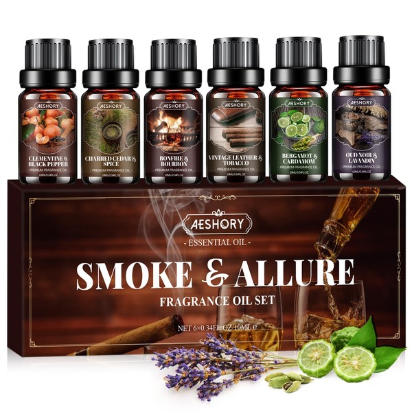 Aeshory Men Essential Oils Set, Fragrance Oil for Diffuser, Leather,