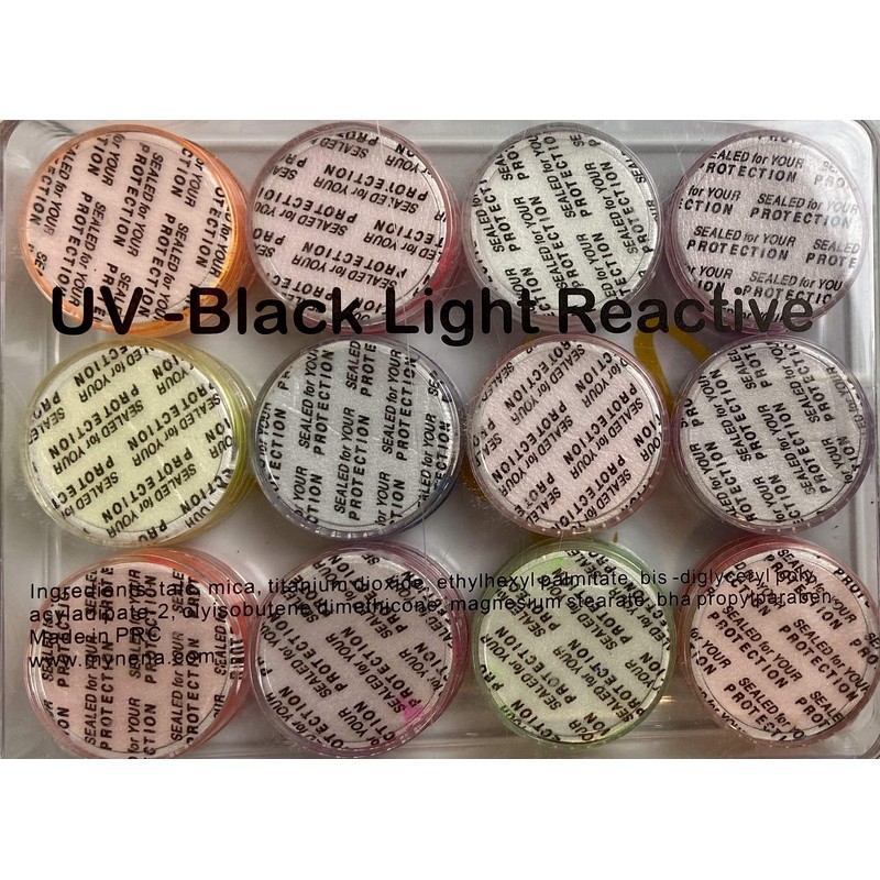 Mynena Neon UV Pigment Loose Powder 12 Colors Kit -