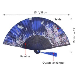 baotongle Lace Hand Fan Bamboo Fan with Gift Box for Summer Occasions Outdoor Weddings Garden Parties