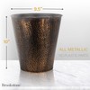 BROOKSTONE, Decorative Metallic Bronze Waste Basket Trash Can - Stylish