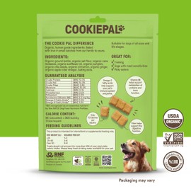 Cookie PAL Pumpkin Dog Treats with Chia, Human Grade USDA Organic Dog Training Treats, Crunchy Natural Puppy Training Biscuits, 10oz (Pk of 3)