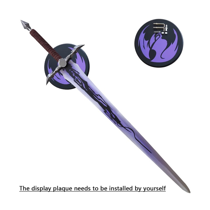 COSWOR 46.5" Anime Stainless Steel Demon King Baran's Long Sword