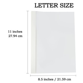 RAYSON TBC6-25-W Thermal Binding Covers, 1/4", PVC Transparent Front Cover and Glossy White Back Cover, Holds 55 Sheets, 25 Pack