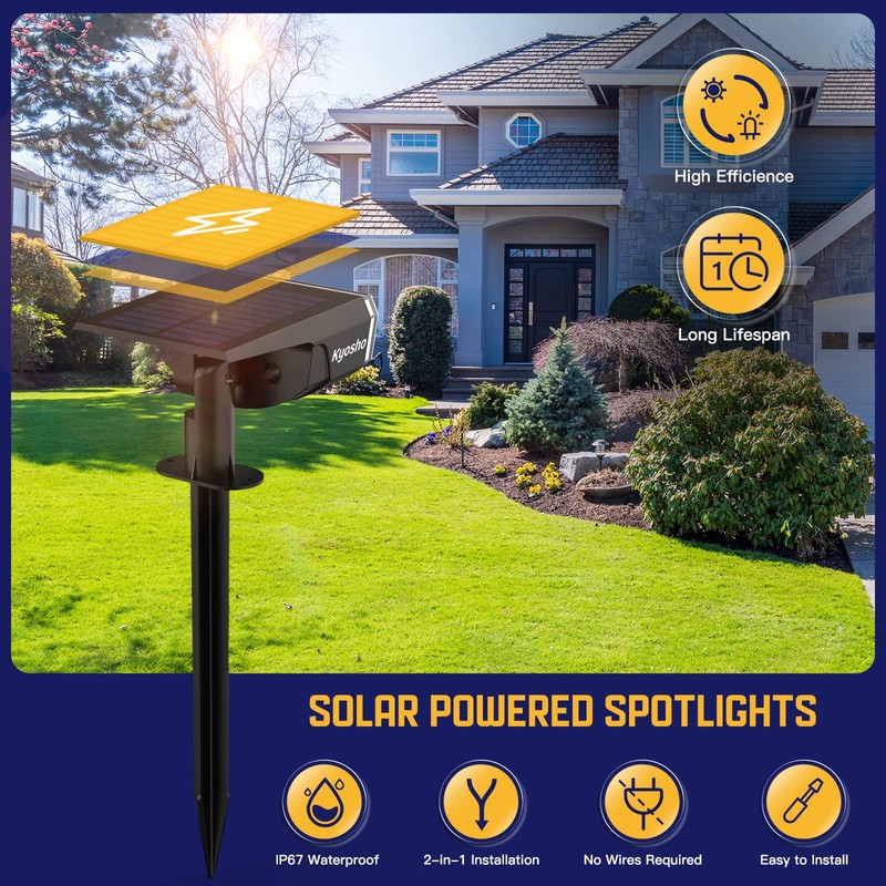 Kyosho Solar Spot Lights Outdoor, IP67 Waterproof Solar Lights for