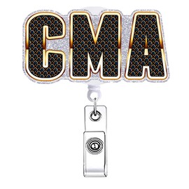 CMA Badge Reel Retractable for Nurse ER EMT EMS MA Medical Assistant Nursing Badge Holder CNA RN Doctor Healthcare MA Student Badge Clip ID Card Accessories
