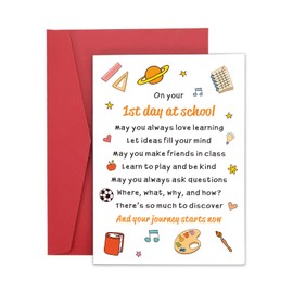 Back to School Supplies First Day of School Card Back to School Stuff Aesthetic First Day of Kindergarten Primary School High School College 1st Grade School Gifts for Girls Boys Niece Daughter Son