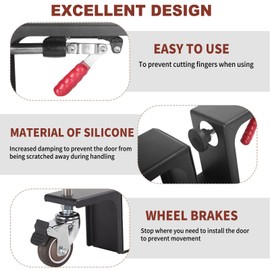 2PCS Door Installation Kit Holds up tp 330LBS, Heavy Duty Door Installation Dolly Easy Install for Single Person Door Tools for Doors from 1.18” to 1.97”