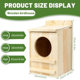 Reipuban Premium Cedar Owl House Outdoor - Handcrafted Large Owl Nesting Box, Perfect for Barn Owls, Screech Owls, and Backyard Birds (14.5" x 9" x 8.6")