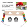 Bird Feeding Dish Cups with Parrot Perch Swing Natural Colorful