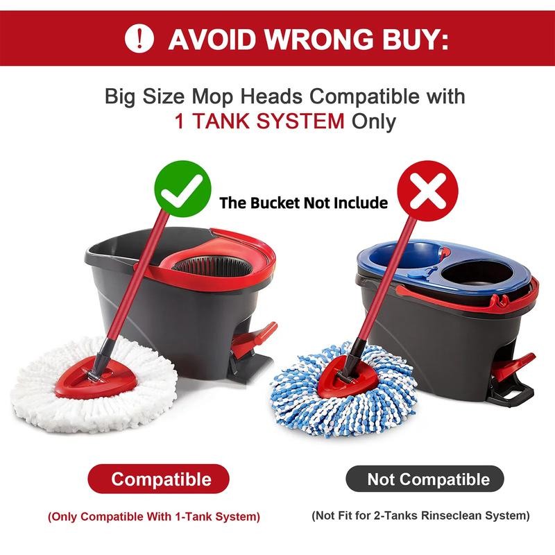 Microfiber Mop & Scrub Brush Refills For O-Cedar EasyWring 1