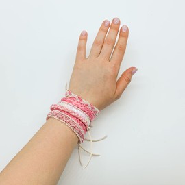 Fablinks Pink Braided Bracelets for Women, Adjustable Bracelets for Teens, Pink Bracelets for Women