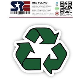 Recycle Trash Decal for a Recycling Trash Can with Lid Sticker 6" Round, Pack of 1 - for Car Truck Laptop Toolbox Decor Fun Colourful Designs (Recycle 3)