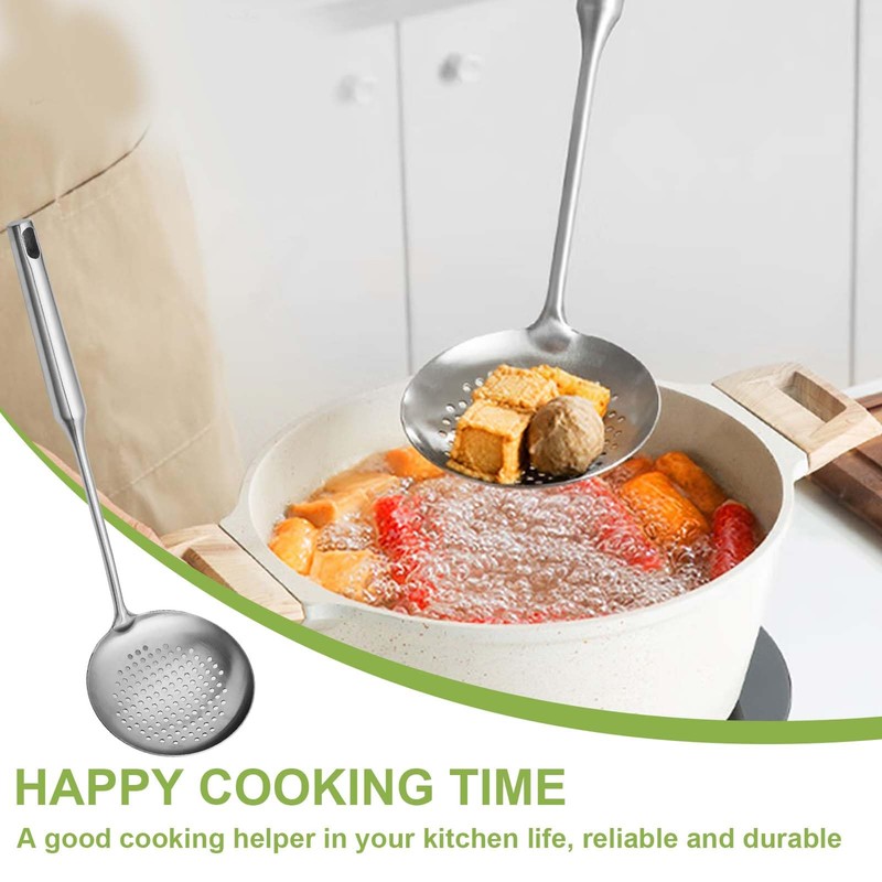 Stainless Steel Skimmer Slotted Spoon Skimmer for Cooking Strainer Spoon