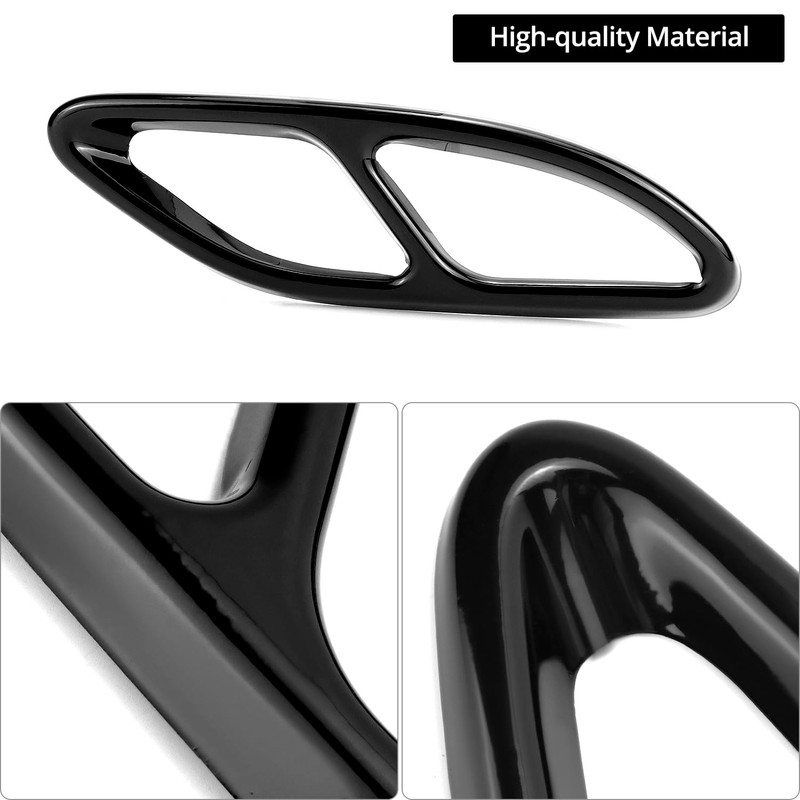 QWORK® 2 Pieces Exhaust Trim Metal Exhaust Tailpipe Cover Compatible