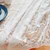 QSLKI Lace Tablecloth, Floral Tablecloth White Rectangle Tablecloth with Elegant