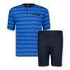 ADAMO Short Pyjamas for Men Striped with Serafino Neckline Anil