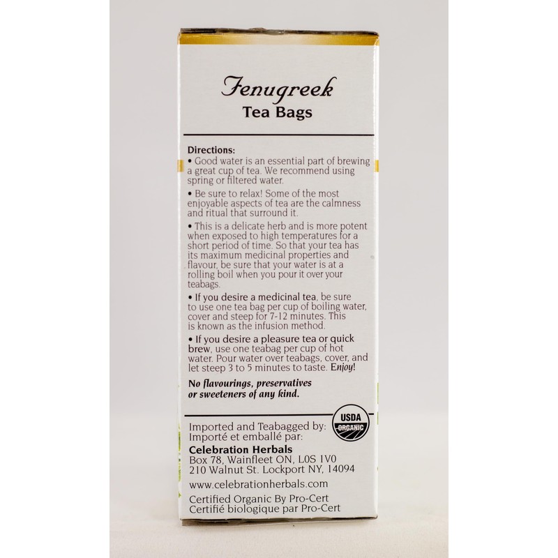 Celebration Herbals - Organic Caffeine Free Fenugreek Seed Herbal Tea