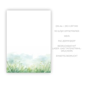 Letter Paper Green Meadow DIN A4 (100 Sheets)