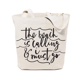 The Cotton & Canvas Co. The Beach is Calling and I Must Go Beach, Shopping and Travel Resusable Shoulder Tote and Handbag