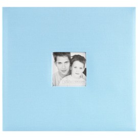 MCS MBI 13.5x12.5" Fashion Fabric Scrapbook Album with 12x12" Pages & Photo Opening, Sky Blue (802514)