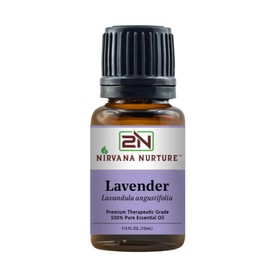 Nirvana Nurture Lavender Essential Oil 100% Pure Premium Therapeutic Grade, Undiluted - Aromatherapy Diffuser for Calm and Relaxation, Skin Care, Hair Care