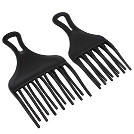 Professional Insert Afro Pick Comb, Wide Tooth Detangling Hair Fork Combs Wide Tooth Gear Combs Hair Pick Combs Hairdressing Comb for Men Women Barber Salon (S&L)
