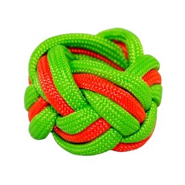 Handmade Neckerchief Slide Woggle for Scouts Paracord Turks Head Knot Neon (Green Orange)