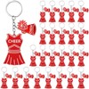 Kigeli 24 Pcs Cheer Keychain Bulk Acrylic Cheerleader Outfit &