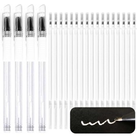 Jauisus Heat Erasable Pens for Fabric with 30 Refills White Fabric Markers, White heat erase pens for fabric Marking Pens for Sewing Quilting DIY Crafts and Embroidery