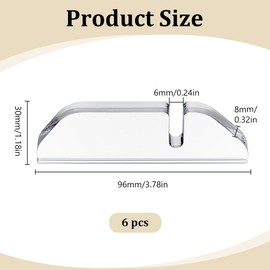 FREEBLOSS 6 PCS Acrylic Display Stand Two Part Clear Acrylic Picture Holder Plate Stands Card Holder Display Stand with Grooved Design for Frame, Easel, Plate, Magazines 3.8'' x 1.2''