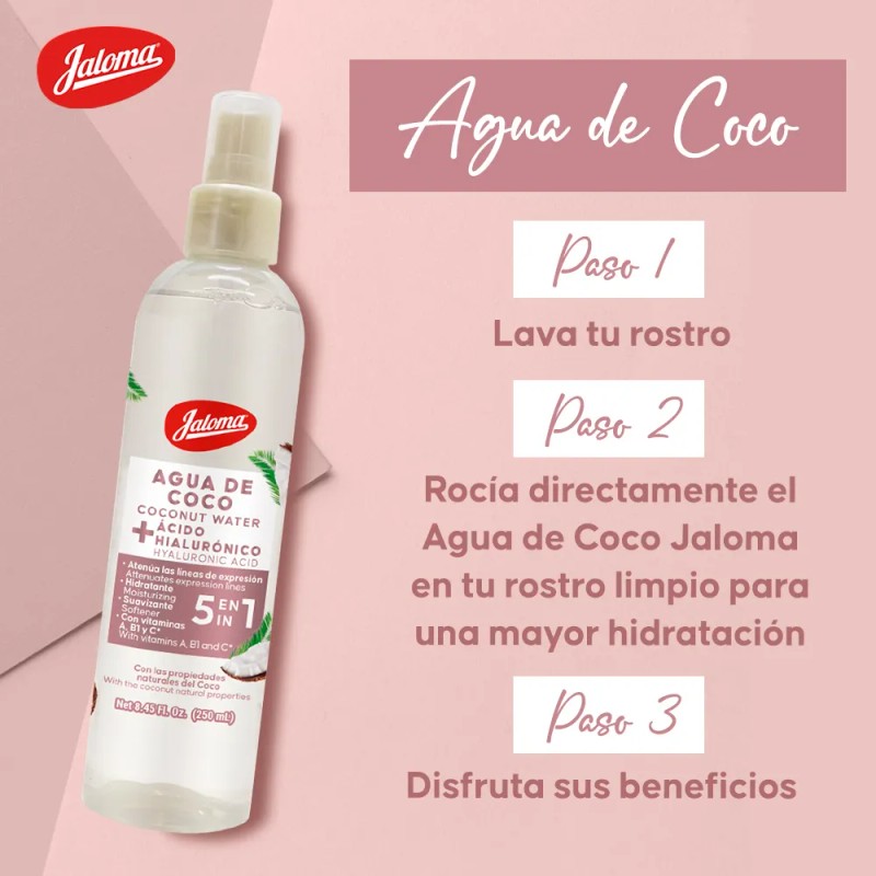 Agua De Coco Con Ácido Hialurónico Jaloma 250 ml