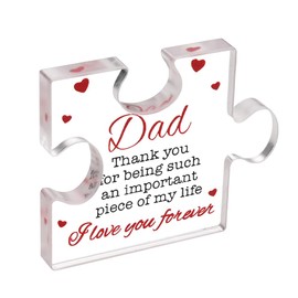 Thank You Dad Gifts for Christmas Birthday Gifts for Dads Daddy Gifts from Daughter Son Dads I Love You Dad Acrylic Pizzle Plaque Desk Sign for Home Decor