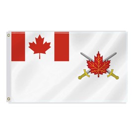 3×5 FT Old Canadian Land Force Command (1998–2013) Flag,Large Former Canada Army Forces Emblem Decor,CA Armed Military Double Side Digital Printed 150D Polyester Banner With Canvas Header Brass Grommet For Outdoor Indoor Parade Car