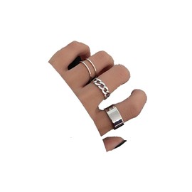 Yheakne Boho Rings Set Stackable Knuckle Rings Hollow Band Rings Minimalist Midi Rings Modern Finger Rings Accessories for Women and Teen Girls Gifts (Silver)