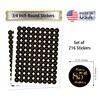 85th Birthday Black Kisses Stickers, (Set of 216) Chocolate Drops