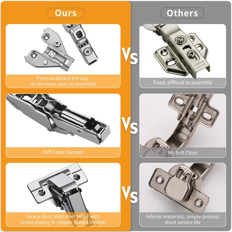 Chibery 2 Pack 165 Degree Lazy Susan Hinge, Face Frame,