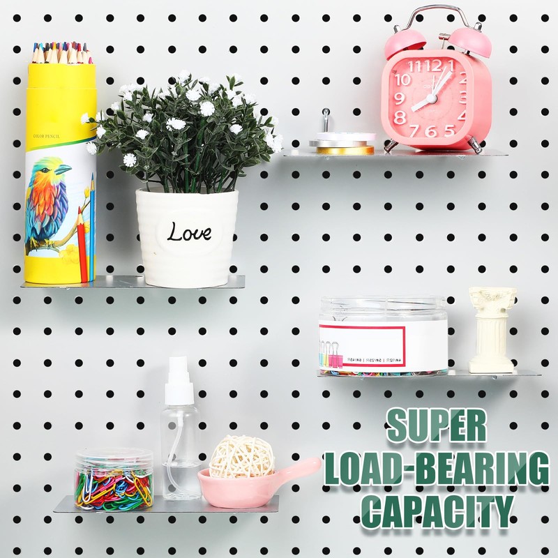 Funrous 4 Pack Pegboard Shelves Wall Organizer Peg Board Shelf