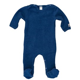 Lilano, Terry Fleece Suit with Foot, 100% Wool (kbT), navy