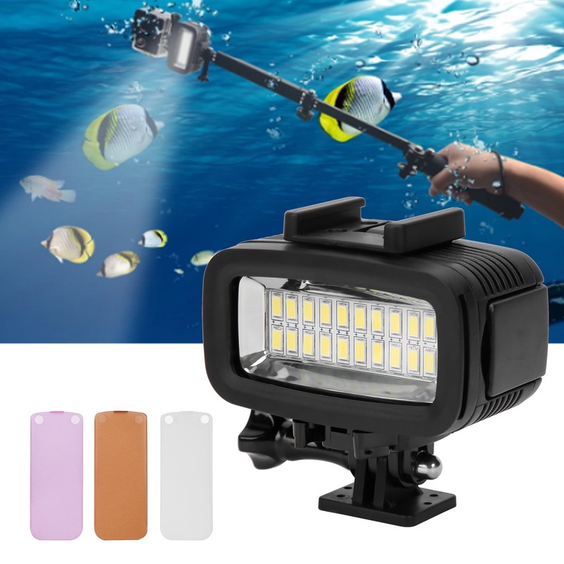 40m Underwater Photography Fill Light Waterproof Diving Camera LED Video