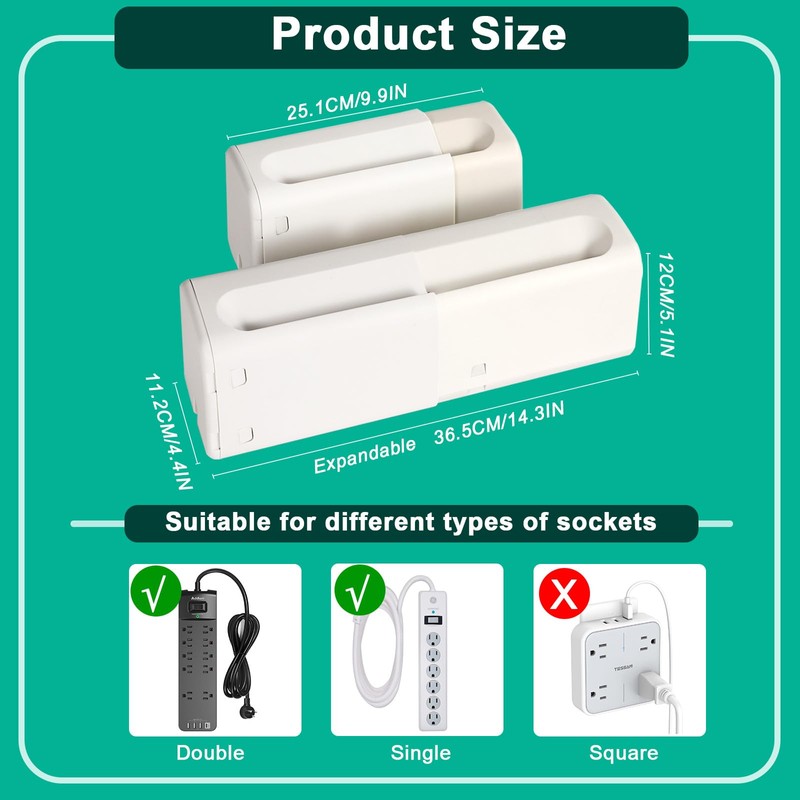 Babylush Power Strip Cover Box(1 Pack) 丨Outlet Covers Baby Proofing丨Outlet