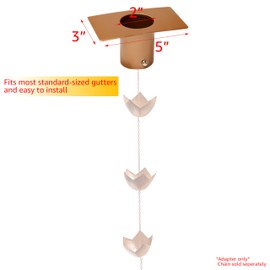 Trademark Innovations Rain Chain Gutter Adapter for Rain Chain Downspouts