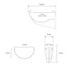 4 x Black Half Round Fascia Gutter Brackets, Freeflow 112mm