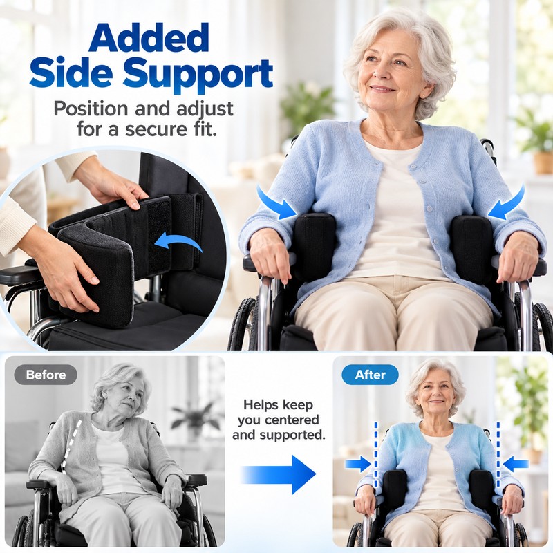 Wheelchair Side Support Pad with Adjustable Side Plate – Lateral